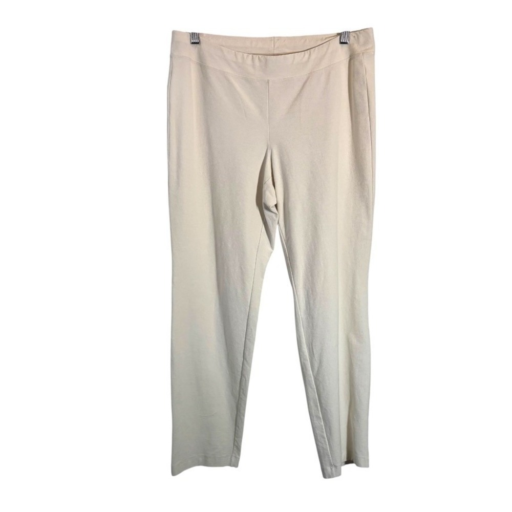 Eileen Fisher Pants‎ Small Crepe White Stretchy Knit Pants Pull On Comfortable